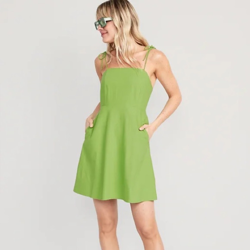 Old Navy Fit & Flare Tie-Shoulder Mini Cami Dress